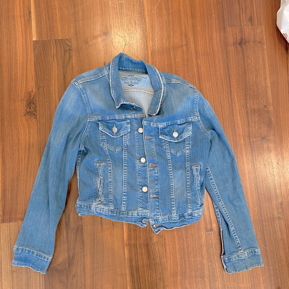 Free People Cropped Jean Jacket